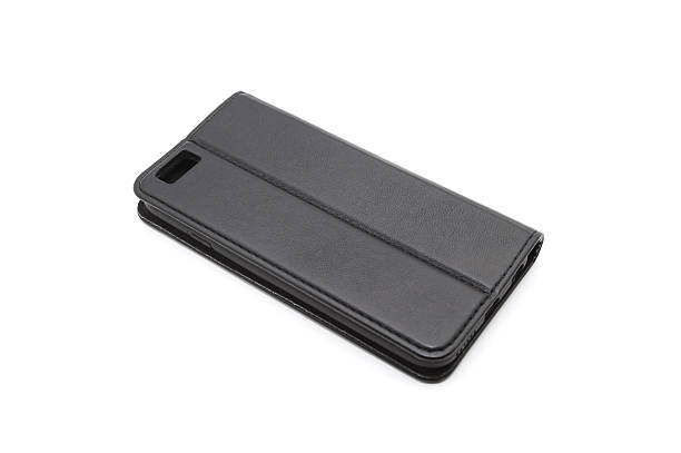 istock Black magnetic wallet leather smartphone case flip 543814814