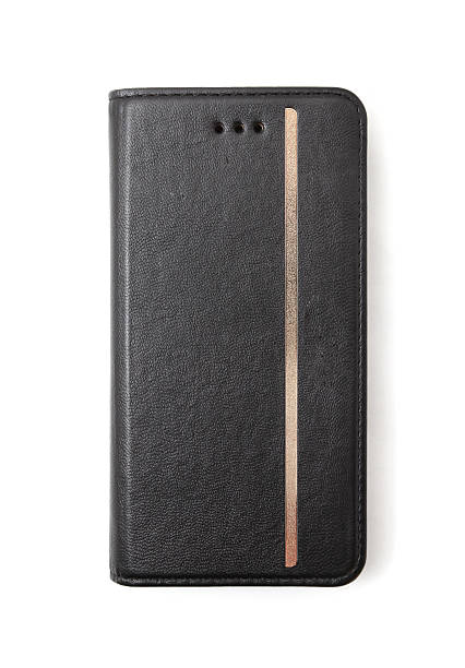 istock Black magnetic wallet leather smartphone case flip 543814874