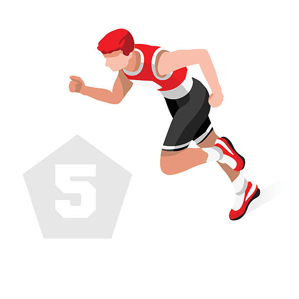 ilustrações, clipart, desenhos animados e ícones de pentatlo esportes isometric 3d ilustração vetorial - pentatlo moderno