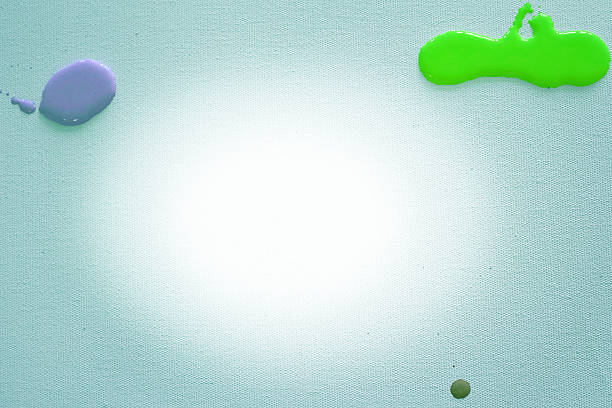 istock Green And Lilac Wet Paint On Canvas With Light Blue 543815960