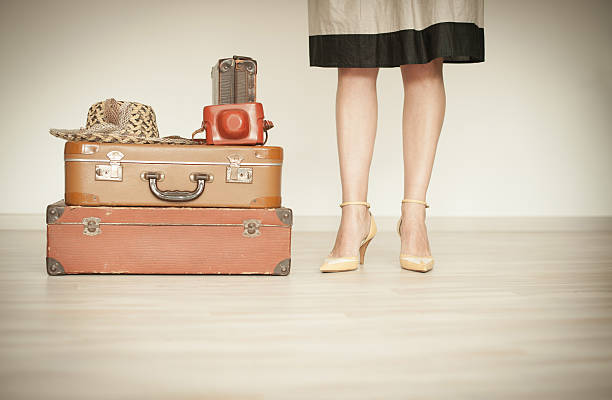 istock Woman standing beside suitcases 543817362