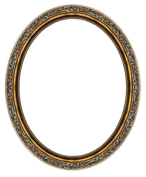 moldura oval, isolado a branco - picture frame frame ellipse photograph imagens e fotografias de stock