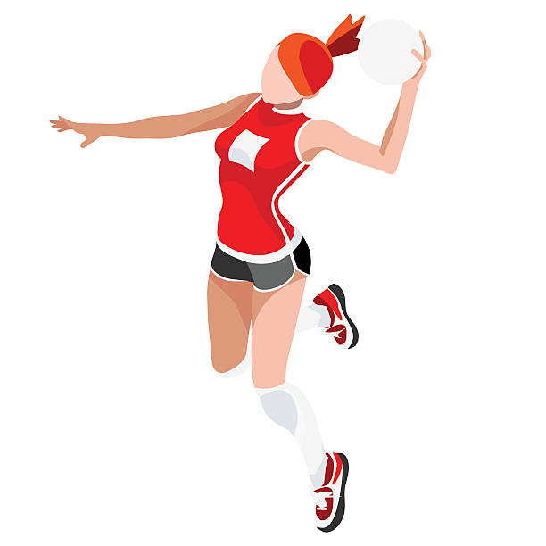 ilustrações, clipart, desenhos animados e ícones de handebol sports 3d isométricos ilustração vetorial - isolated volleyball women adult