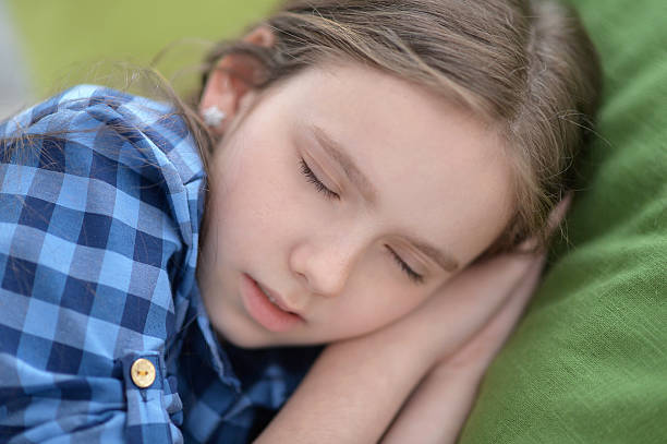 istock Little girl sleeping with  toy 543819018