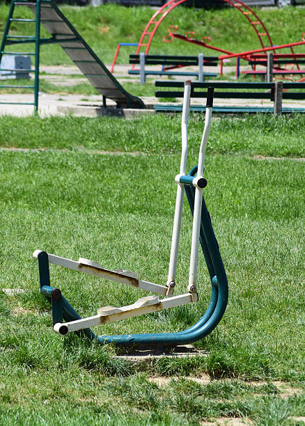 istock fitness equipment in the park 543819738