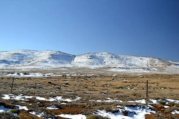 Snowy hills in south africa highlands