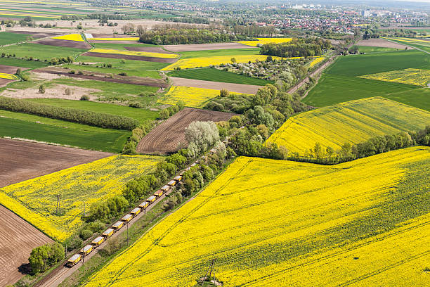 istock aerial view of harvest fields 543821868