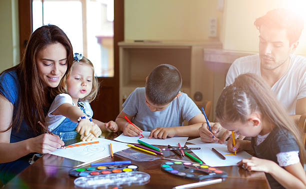 istock Family drawing together 543823972