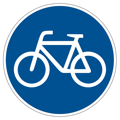 illustration of a german bicycle lane sign isolated on white background