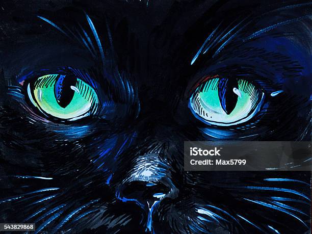Watercolor Painting Cat Eyes Stock Photo - Download Image Now - Abstract,  Animal, Art - iStock