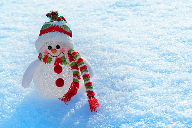 istock Pretty snowman in a snow with copyspace 543830734