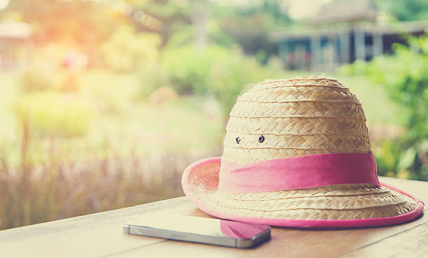 istock Farmer Hat with smart phone for farmer 543833236