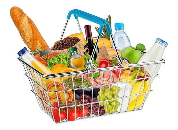 istock isolated shopping basket filled with food 543833448