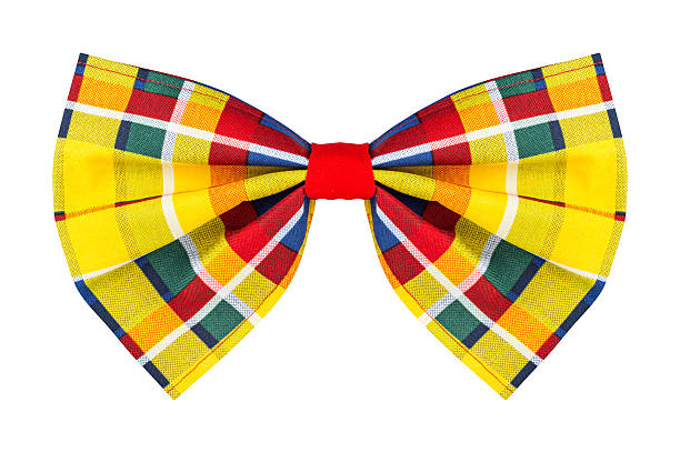 colorful checkered bow tie colorful checkered bow tie isolated on white background clown stock pictures, royalty-free photos & images