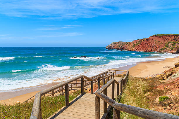 istock Walkway to Praia do Amado beach 543834406