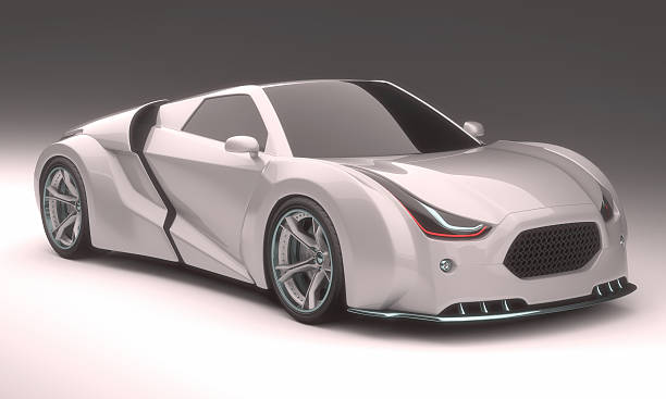 3d concept car - supercar racecar collectors car domestic car stock-fotos und bilder