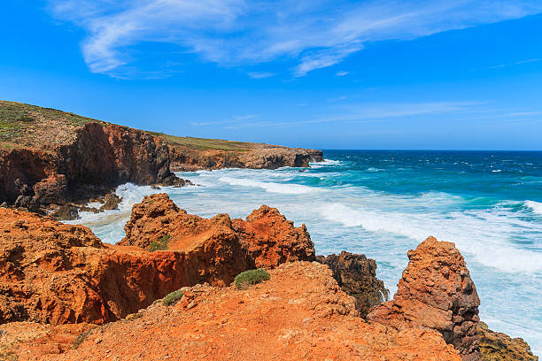 istock Sea waves at Praia do Bordeira beach 543835230