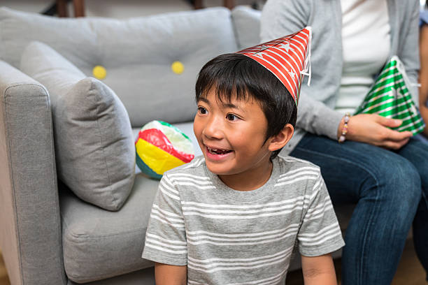 Isolated Colorful Striped Cone Party Hat for Celebration