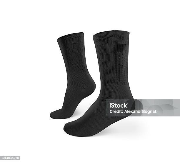 Blank Black Socks Design Mockup Isolated Clipping Path Stock Photo - Download Image Now