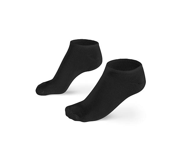 istock Blank black short socks design mockup, isolated, clipping path. 543836228