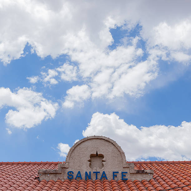 istock Santa Fe sign on sandstone building 543837406