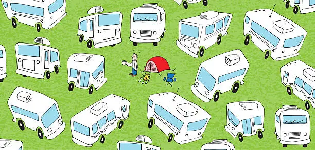 Vector illustration of So, this is camping?