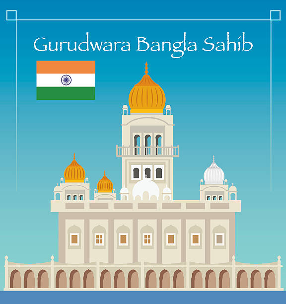 ilustrações, clipart, desenhos animados e ícones de bangla sahib gurudwara - amristar