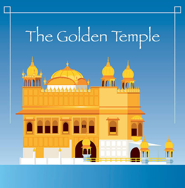 золотой храм - golden temple stock illustrations