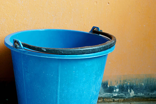 istock Blue water plastic bucket  in the restroom 543842274