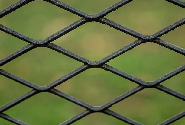 Photo of Close up Steel mesh background. (Selective focus)