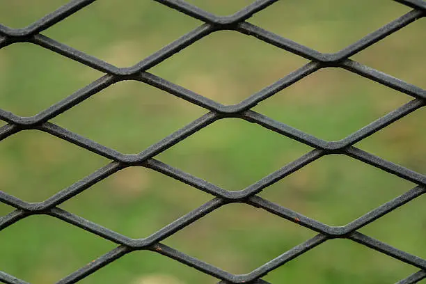 Photo of Close up Steel mesh background. (Selective focus)