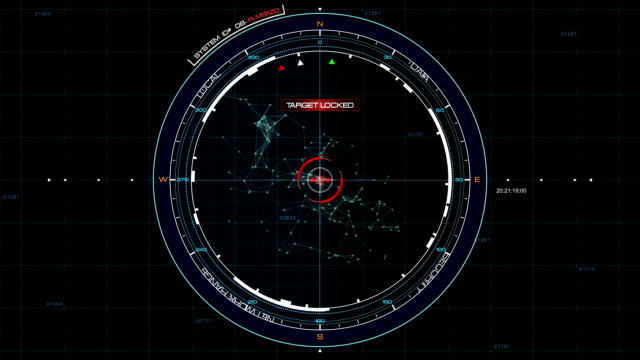 Futuristic GPS tracking system screen -GUI stock video