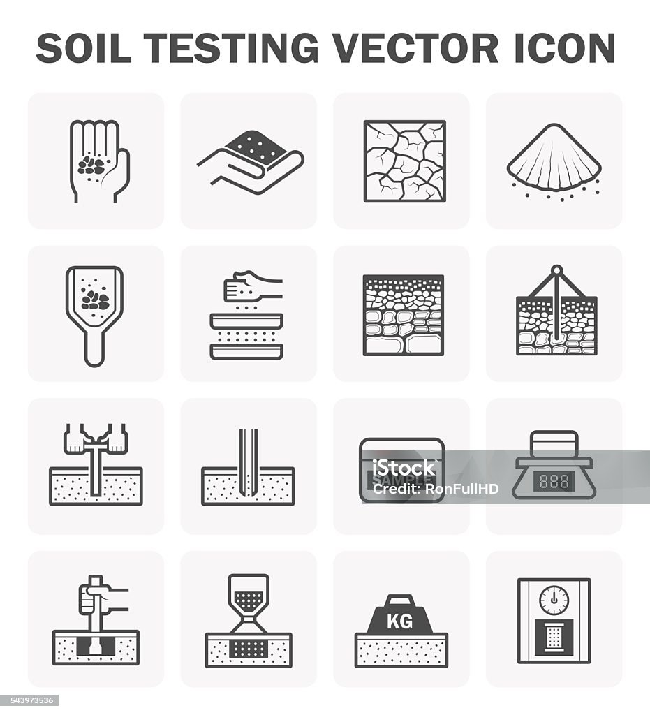 Soil test icon Vector icon of soil and soil testing. Geology stock vector