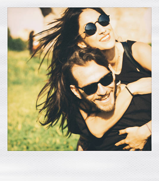 istock Happy young couple - Polaroid 543973766