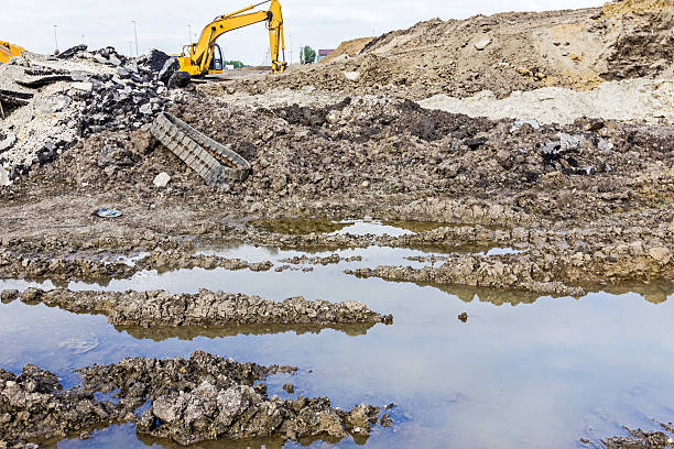 istock Transforming landscape into urban area, construction site 543974006