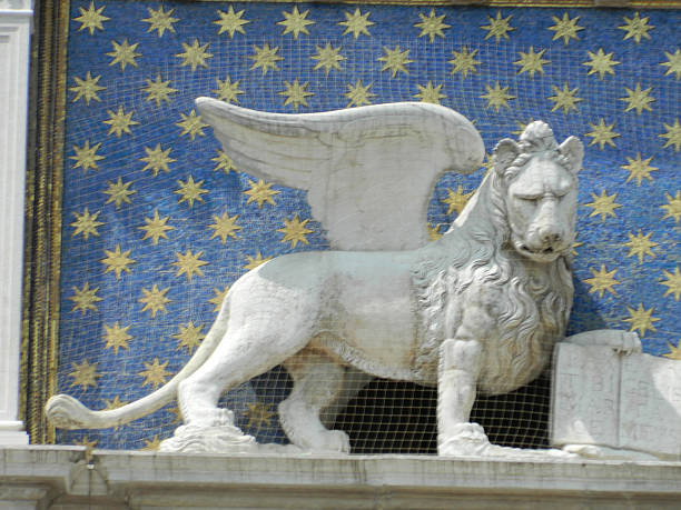 Winged Lion, symbol of Venice stock photo