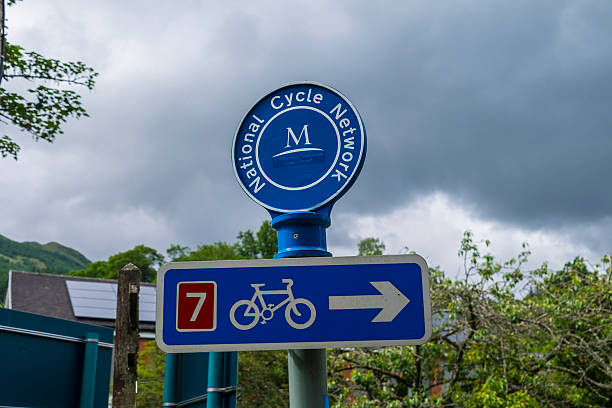 istock Blue National Cycle Network sign in Scotland 543976824