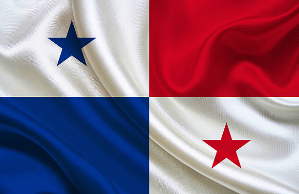 Flag of Panama Panamanian flag, three dimensional render, satin texture 3d panama flag stock pictures, royalty-free photos & images