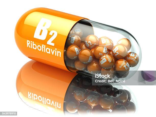 Vitamin B2 Capsule Pill With Riboflavin Dietary Supplements Stock Photo - Download Image Now