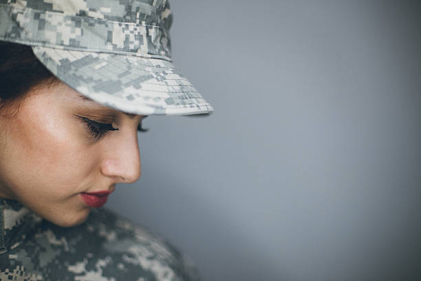 istock Depressed female Soldier 543982774