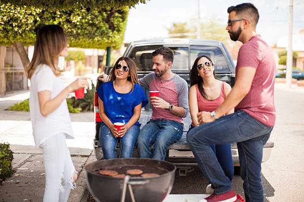 istock Group of friends talking at a barbecue 543997274