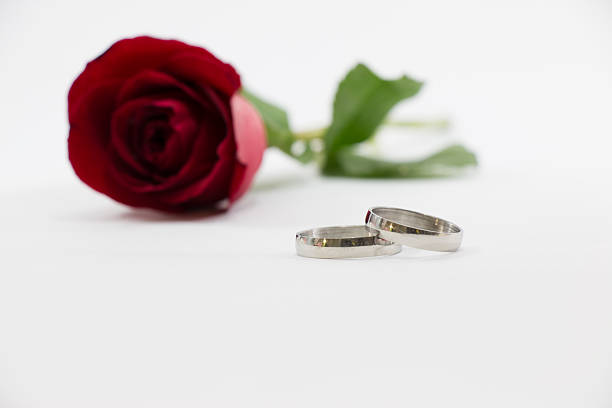 istock Red Rose, Engage ring with love in Valentines Day 543997480