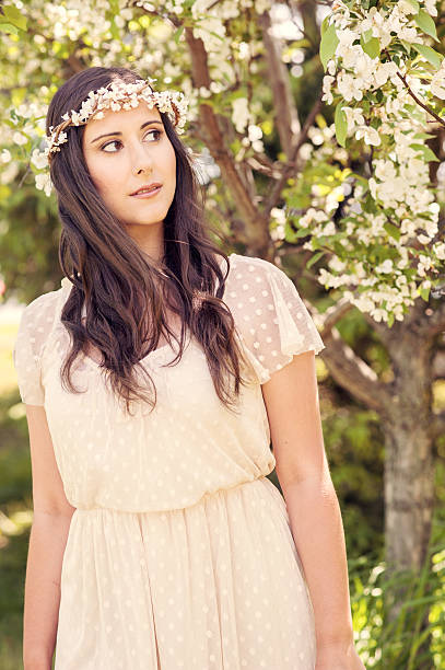 istock Bridal portrait in a flower crown 543998618