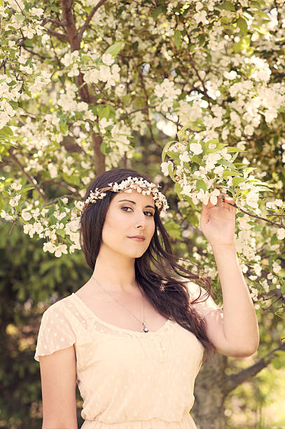 istock Bridal portrait in a flower crown 543998760