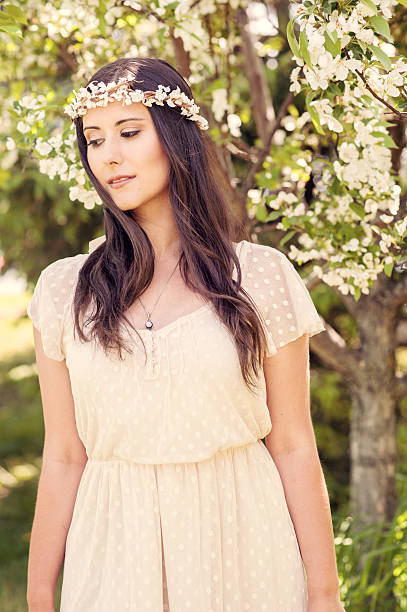 istock Bridal portrait in a flower crown 543998914