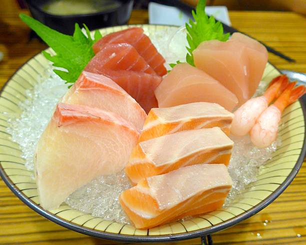 istock Japanese Sashimi with raw fish at restaurant 543998970
