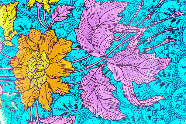Japanese pattern of colorful maple leaves on red background