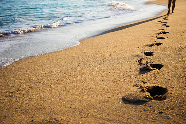istock close up of footprints on the beach 544095564