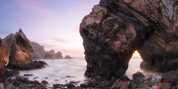 istock Twilight at rocky coastline of Atlantic ocean 544098452