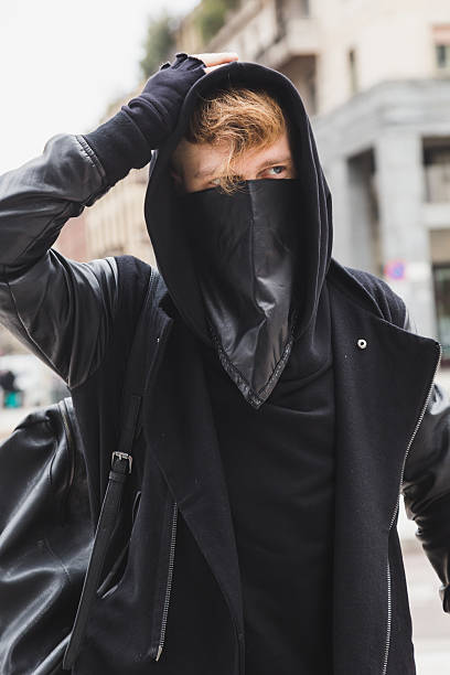 istock Stylish bearded man posing in the street 544100438